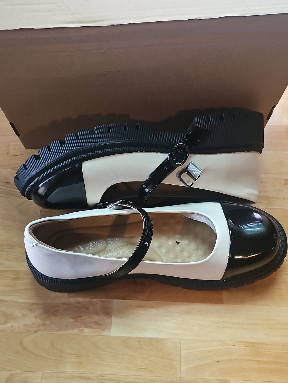 Classic Black & White Mary Jane Flats